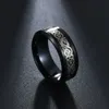 Bröllopsringar 8mm Punk Steel Big Stone Love Rings for Women Men Black Crystal Rock Biker Wedding Ring Jewelry Gift