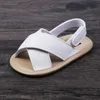 Sandalen Sommerbaby Schuhe Mädchen Sandalen weiche Sohlen Nicht-Slip-Schieberegler Solid Wanderschuhe für Neugeborene und kleine Kinder im Alter von 0 bis 18 Monaten L240429