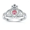 Anelli a grappolo 925 sterling argento regolabile danzante rosa cladddagh amicizia promessa amore doni di gioielli per le donne amici