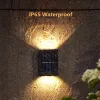 Dekorationen 6 LED Solarlichter im Freien wasserdicht auf und ab leuchtende Beleuchtungswand Lampe Garten Dekor Treppe Zaun Balkon Sonnenlicht Lampen