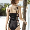 2020 new sexy embroidery one-piece swimsuit women sexylady swimsuit bikini