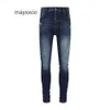 Spring Jeans Moda Moda Jean 2024 Demin mens amiirii roxo outono alta cintura elástica slim fit