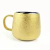 Tasses en céramique créatif à or tasse à café plaque à petit petit déjeuner lait de voyage de voyage à la maison décoration de la maison