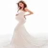 Kraamjurken Dames geplooide enkele schouder zeemeermin zwangerschapsjurk elegant en slanke fitting fotografie baby shower photoshot maxi Q240427