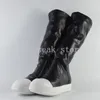 Laarzen owen seak dames schoenen knie hoge luxe trainers winter casual merk mode sneakers sneeuw flats zwart