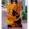 Sexy fille midi africain robe bohème 3d robe de soirée feme