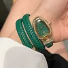 Luxury Snake Designer Women Bekijk dames diamant lederen band armband horloges topmerk polshorloges voor dame verjaardag kerstdag voor moederdag cadeau