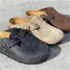 Designer Bostons sottons sabottes slippers lik plate fashion été diaporne de cuir en cuir préféré chaussures décontractées chaussures femmes hommes taille 35-45