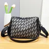 Wholesale women shoulder bag soft and light letter jacquard fashion messenger bag daily Joker black color matching leather handbag personality Joker backpack 881#