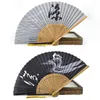 Dekorativa figurer Små vikbar handfläkt bärbar vintage kinesisk japansk stil silkes vikbar med ramar tofs bröllopsfest gåvor