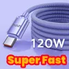 120W 6A Super szybkie szybkie ładowanie typu C Kabel 1m 1,5 m 2M USB C Kable dla Samsung Galaxy S20 S23 S24 UTRAL Uwaga 20 Xiaomi Huawei HTC Android Telefon 15/15Pro