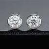 Bijoux lustre classique 0.5ct 1ct Round Couple Moisanite Setting 925 Boucle d'oreille pour femmes en argent sterling