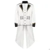 Erkek Suit Blazers Yeni Erkek Retro Tailcoat Beyaz LG Ceket Gotik Steampunk Victorian Cosplay Kostüm Frock Coat Bekarca L DHBAU