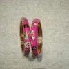 Tradycyjne kwiaty piwonii chińskie filigranowe twarde bransoletka Cloisonne Enamel podzielona bransoletki dla kobiet akcesoriów biżuterii moda 240429