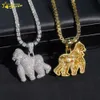 Nouveau design de mode Iced Out mignon Gorilla 3D Charms 925 Serling Silver Custom Moisanite Hip Hop Pendant-insigner bijoux