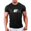 メンズTシャツヘッジホッグハートビートプリントTシャツメンズ衣類ショートSLVE Tシャツ大型ファッションカミゼタ男性ブラックTシャツトップT-Homme Y240429