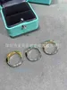 Bande de femmes Tiifeniy Ring Jewelry V Gold Placing 0 Mijin Nouveau Lk Color Séparation électroplée Half Diamond Lock Head Mindist Style