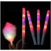 Party Favor 28x1.75cm Colorf LED Light Stick Flash Glow Cotton Coly Casking cône pour les concerts vocaux Parties Night Dhs Drop délivre DH2Q3