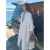 Dames Trench Coats Superaen White Wind Breakher Women Long Spring en Autumn 2024 Fashion Design Casual High Taille Coat