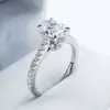 Bandringen Dezo Oval Cut 2ct Card MoSonite Diamond Betrokkenheid Rd Solid 925 Sterlsilver Wedding Dames belofte sieraden J240429
