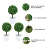 Dekorativa blommor heminredning konstgjorda boxwood bollar topiary träd grönska växter (3 pack)