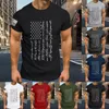 T-shirts pour hommes Tops de mode pour hommes Independence Day Flag Imprimez le printemps d'été Sports USA 4 de juillet Top