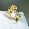 2024 fashion snake designer band ring open size simple diamond crystal shining love rings jewelry for women