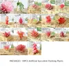 Flores decorativas 18 piezas mini mini floking sculificial succulenta plantas de loto