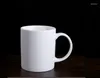 Muggar Pure White Simple Creative Teacup Tower Pattern Ceramic Coffee Cup Water Mug