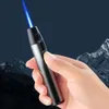 Hight Quality En forme de stylo rechargeable Single Jet Spit Gun Fire Fireproofroproof Blue Flame Torch Cigars Light