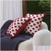 Подушка/декоративная подушка красная трехдюймовая эр-вышивка.
