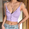 Tanks pour femmes 2024 Champignon Couleur continue Couleur courte style avec nombril exposé et beau dos sexy à la mode épicée fille Camisole LL13