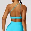 Bras Ladies Sports BH Sexig One Shoulder Vacker Back High Support Impact Top Sports Underwear Running Fitness Workout Gym Bra Y240426