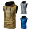 Gilet pour hommes 2024 Été Trendy Disco Hooded Roulé à manches à manches courtes pour hommes