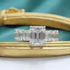 Luxus Moissanit -Verlobungsring Silver925 5ct Center Emerald Cut GRA zertifiziert Diamond Cuban