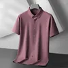 Camisas casuais masculinas plus size 8xl Luxo de luxo de luxo de luxo curto vestido de negócios de seios únicos