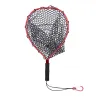 Accessories Fly Fishing Net Mesh Study Handle Landing Net Trout Catcher Network Lanyard Rope Outdoor Fishing Tackle Equipment