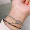 Highend Luxury HRMS Bangle Little Q Pig Nose Full Body 925 Pure Silver Diamond Ladder Square Crystal Sparkling Armband Round Circle