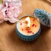 J91X Bougies Cougie vintage Can Mariage Birthday Gift Home Decoration Scente Cougies Jar Vintage Flower Bandle Pottes