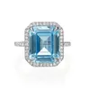 Anneaux de mariage 2024 Luxury Sky Blue CZ Stone Bridal Braceful Anniversary Gift Ring For Wife Brilliant Women Jewelry classique