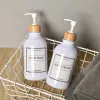 Ustaw wodoodporne etykiety butelek z podzroczystą szampon Odżywki ręczne prysznicowe naklejki na butelkę