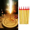 Cougies 12pcs Holiday bash anniversaire fête gâteau topper Fountain Fountain Fireworks Magic Wand Burning Candle Party Supplies