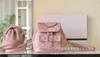 Sac fourre-tout haute définition 23Aduma Frog Double Diamond Grid Chain Pink Small sac à dos Cuir de veau d'usine avec grande capacité