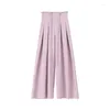 Pantalon féminin 2024 Fashion printemps à cordon de cordon de taille haute couleurs solides en ligne droite pleine longueur