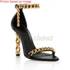 SCARPE STILETTO LUCK PERCOLO PADLOCK TOMLIE FORDLIE SANDALI NUODI SCARPE HARDWARE TANLO E CHIAVE DONNE DONNA METALE DONNA CHEEL ASSESSO AGGIO