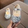 Sandales filles princesse en cuir chaussures printemps sequins automne fashion enfants danse chaussures plates chaussures mode polyvalent