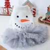 Appareils pour chiens Snowman Christmas Cat Robe Designer Pet Shirt Coat Veste avec jupe Tutu Costumes Costumes de vêtements d'hiver automne