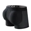 Underpants Mesh Padded Underwear Sexy Fashion Ice Silk Breathable Soft Comfortable BuLift Boxer Briefs