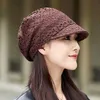 A23H Beanie/Skull Caps Casual Soft Beanies Cap Short Brim Bonnets For Women Loose Crochet Women Baseball Cap Autumn Winter Foldble Earfap Hatts Hollow D240429