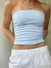 Women's Tanks Camis Womens Y2K Sexy Bandeau Crop Top Sleeveless Tight Bra Top Outgoing Tank Top Summer Club Street ClothingL24029